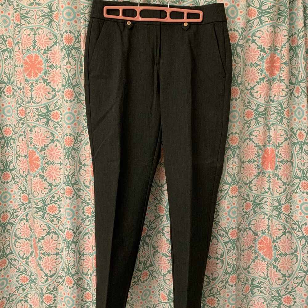 Loft Curvy Slim Pant, dark olive green, size 4.